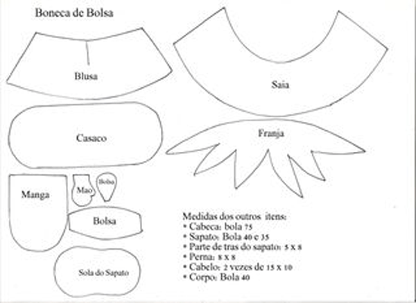 Moldes basicos de zapatos de fofuchas - Imagui