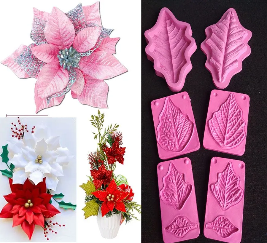 MOLDE GOMA EVA PARA FLORES ARTIFICIALES NAVIDAD, MATERIALES PARA  MANUALIDADES EN MASA FLEXIBLE FOAMY GOMA EVA PASTILLAJE Y DECORACIÓN DE  TORTAS