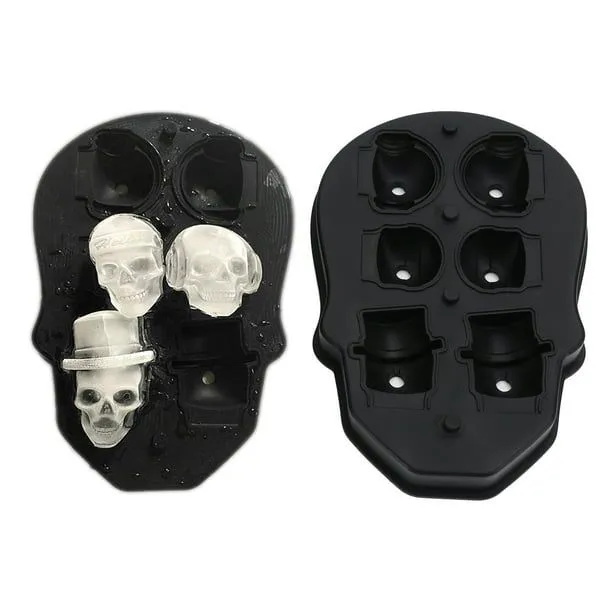 Molde para hielo con forma de calavera 2 moldes para hielo con forma de  calavera de silicona 3D con ANGGREK Otros | Bodega Aurrera en línea