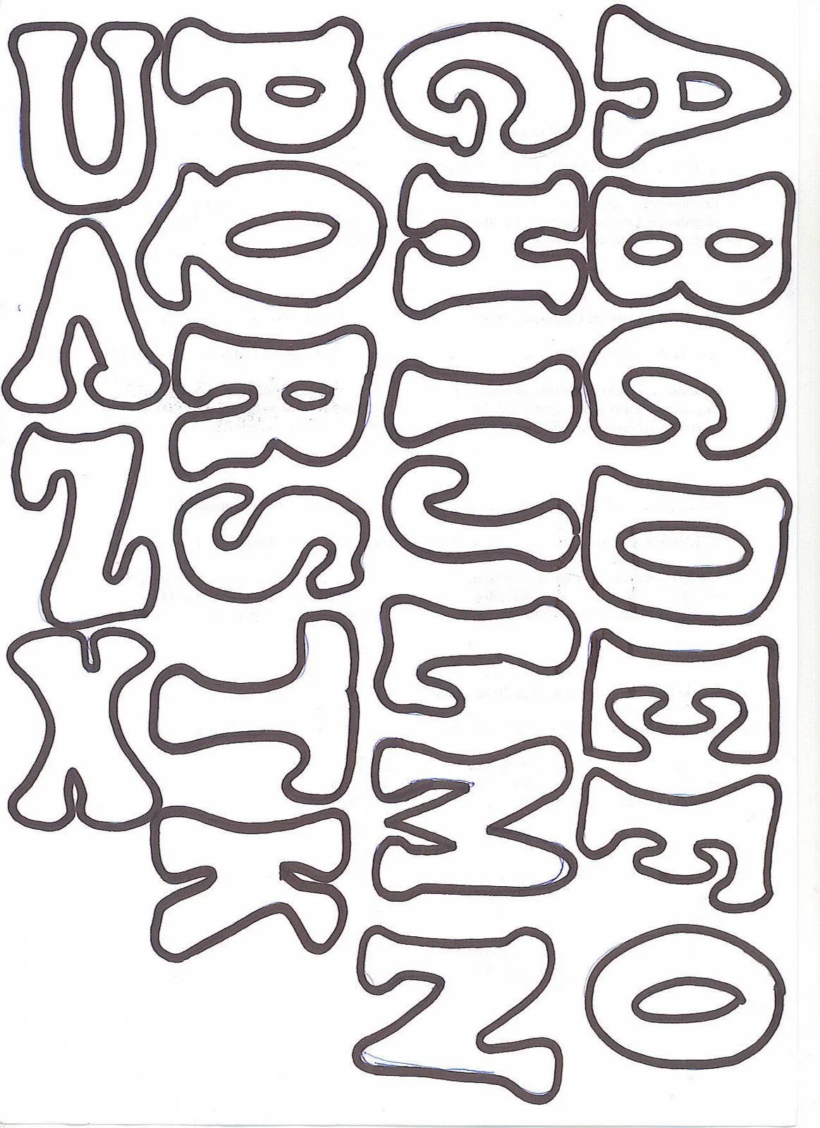 molde letra a grande Colouring Pages