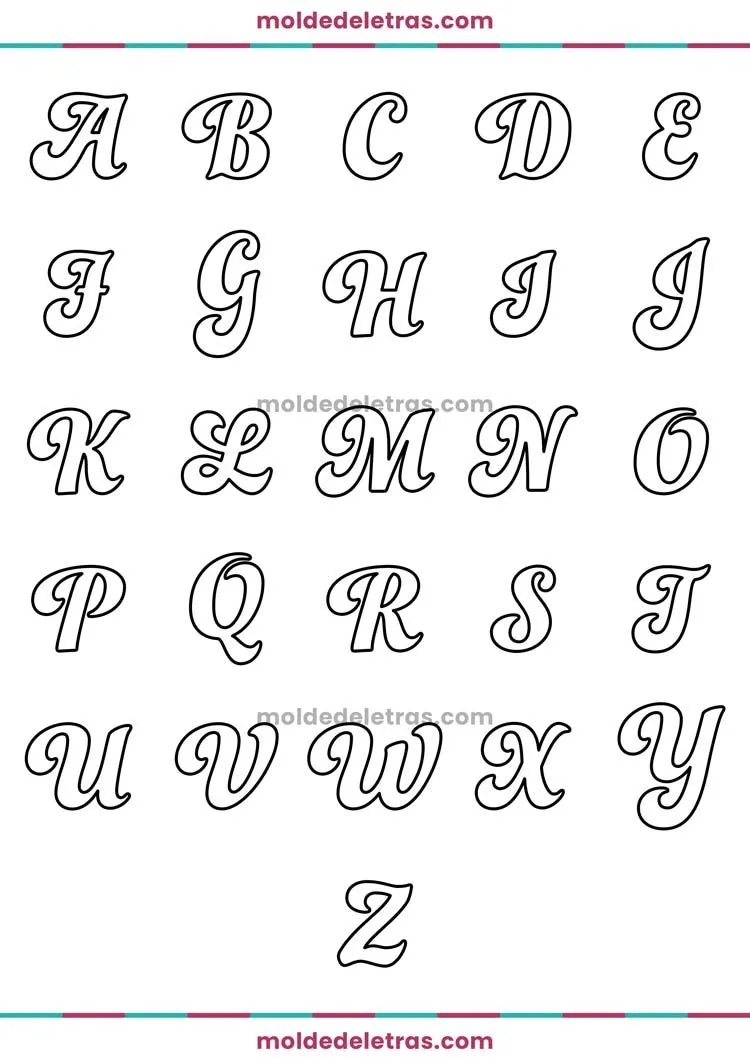 Molde de Letras Cursivas e Números Funkydori | Moldes de letras cursiva, Moldes  de letras abecedario, Moldes de letras bonitas