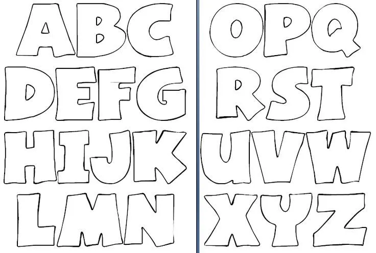 Abecedarios varios para fieltro o goma eva (moldes)  Moldes de letras,  Modelos de letras, Plantillas de letras