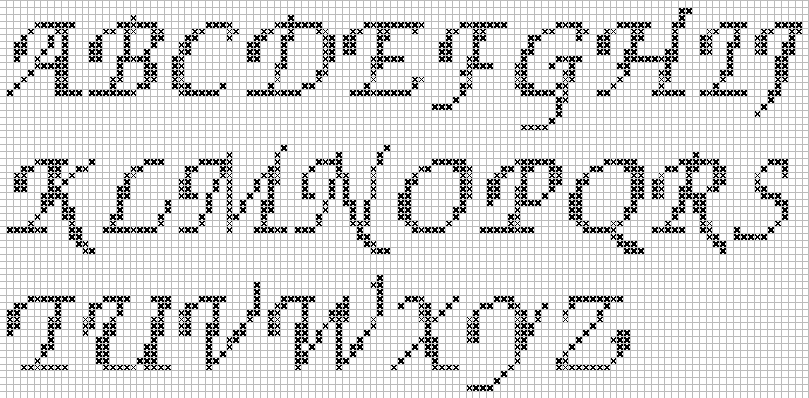 Punto cruz patrones letras gratis - Imagui