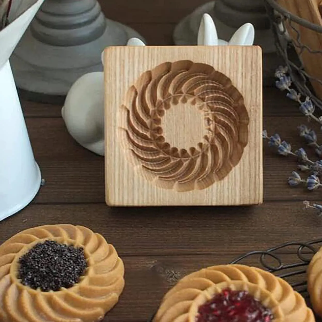 Molde de madera 3D con forma de sol para galletas, molde de madera tallado  para galletas,