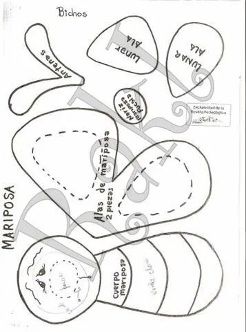 Molde de una mariposa grande - Imagui