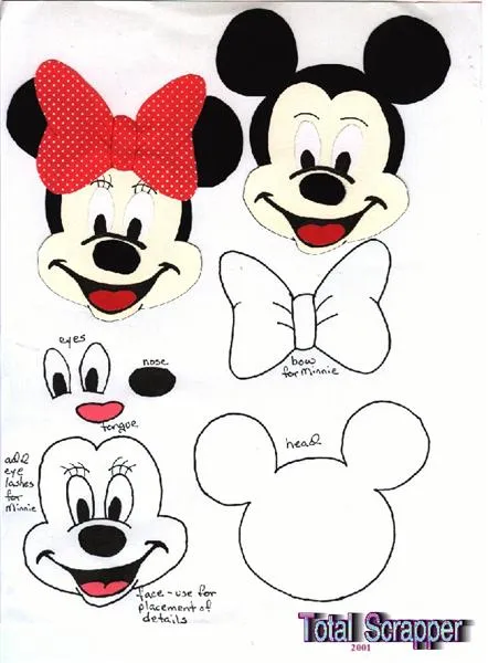 Molde de Mickey completo - Imagui