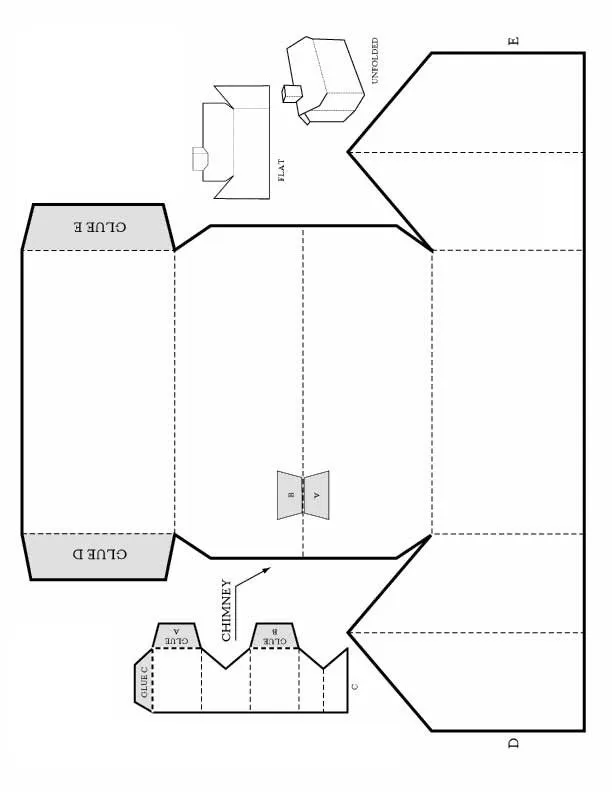 Molde - montar casas papel (612×792) | case e castelli | Pinterest