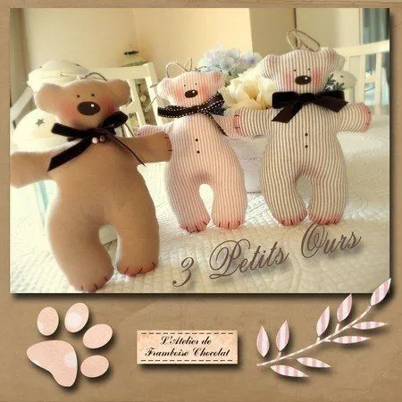 Molde para hacer un oso de peluche con fieltro