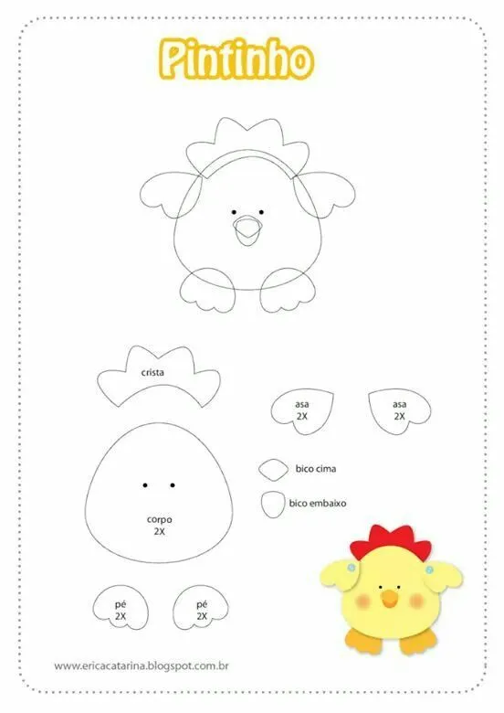 molde de pico de gallina - Buscar con Google | Felt crafts, Quiet book  patterns, Felt animal patterns