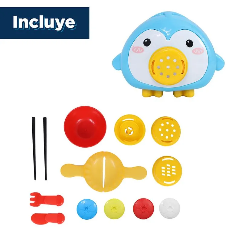 Molde de pinguino para hacer noodles de plastilina 4 colores - Miniso | 1000387999