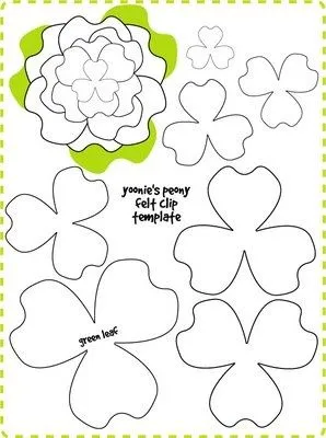 molde para hacer rosas con fieltro