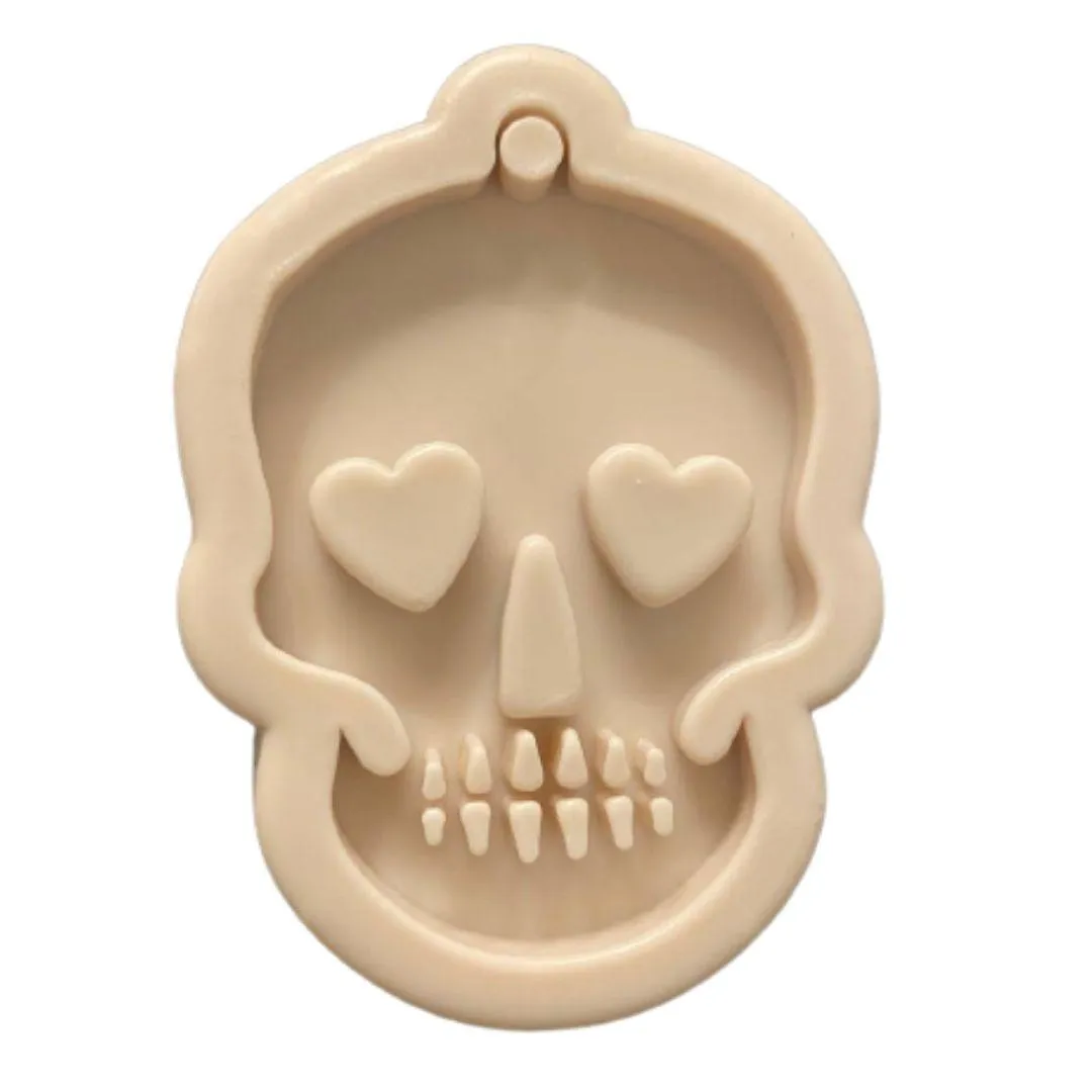 Molde de silicon calavera calaca con ojos de corazon halloween día de –  chezmarblan