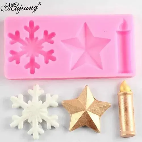 MOLDE DE SILICON NAVIDAD VELA ESTRELLA COPO – MAGIC CRAFTS