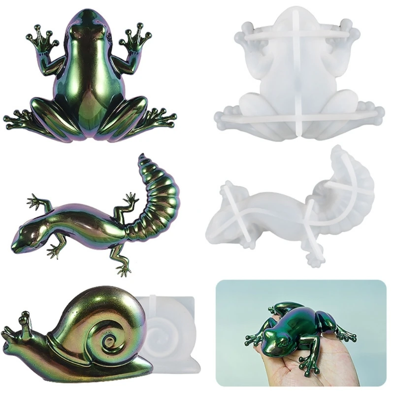 Molde de silicona 3D para manualidades de animales, accesorio de Pascua  para Rana, Caracol, lagarto, adecuado para resina epoxi, manualidades Diy,  fabricación de joyas, decoración del hogar - AliExpress