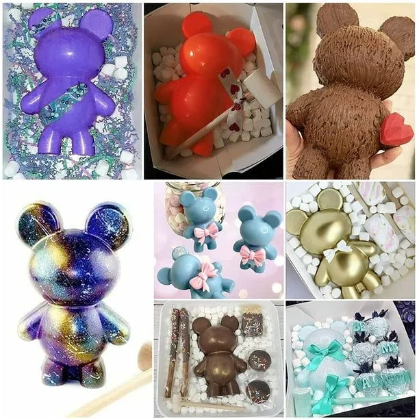 Molde de silicona de chocolate de oso, 2 moldes de chocolate de oso de  peluche rompibles 3D grandes, esquí esquí Gafas de esquí | Walmart en línea