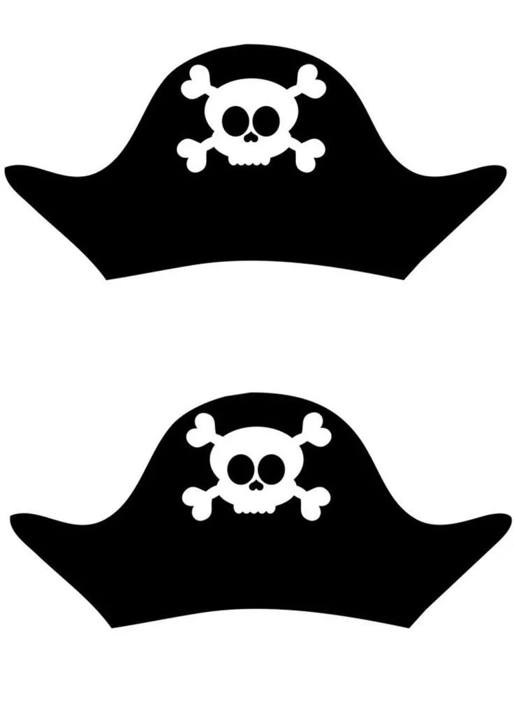 Molde de sombrero de pirata | Sombreros de pirata, Piratas infantiles,  Piratas