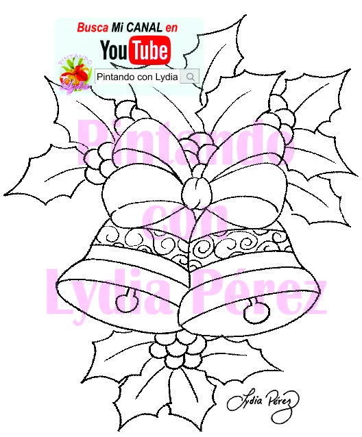 Molde y tutorial paso a paso de Campanas Navideñas | Pintura en tela navideña, Dibujo navidad para colorear, Pintura en tela navidad