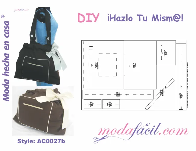 Moldes de 10 bolsos y maletines para mujer - Modafacil.DIY