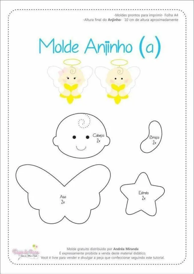 Moldes para hacer angelitos de fieltro | Anjinhos de feltro, Molde de  anjinho, Tecidos artesanais de feltro