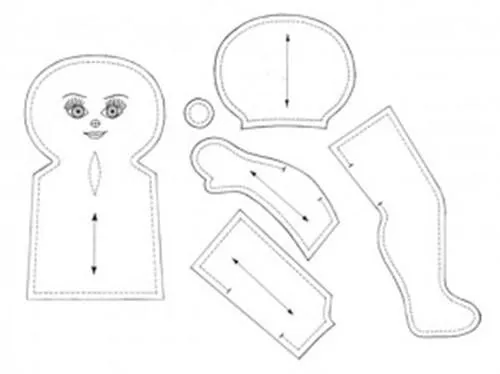 MOLDES DE BONECAS DE PANO PARA IMPRIMIR GRÁTIS