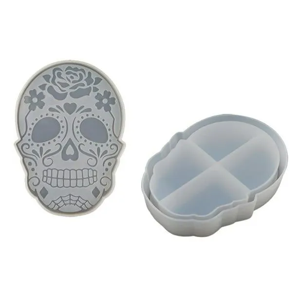 Moldes De Calavera De Silicona Para Hacer Calaveras De Halloween, Modelo De  Joyero, Molde De Resina Inevent HA018282-00 | Walmart en línea