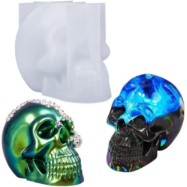 Moldes de calavera de silicona, moldes de forma de calavera grande 3d para  resina epoxi, molde de re Feliz Sencillez | Walmart en línea