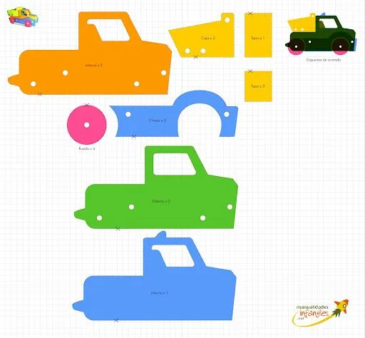 Moldes para hacer carros de carton - Imagui