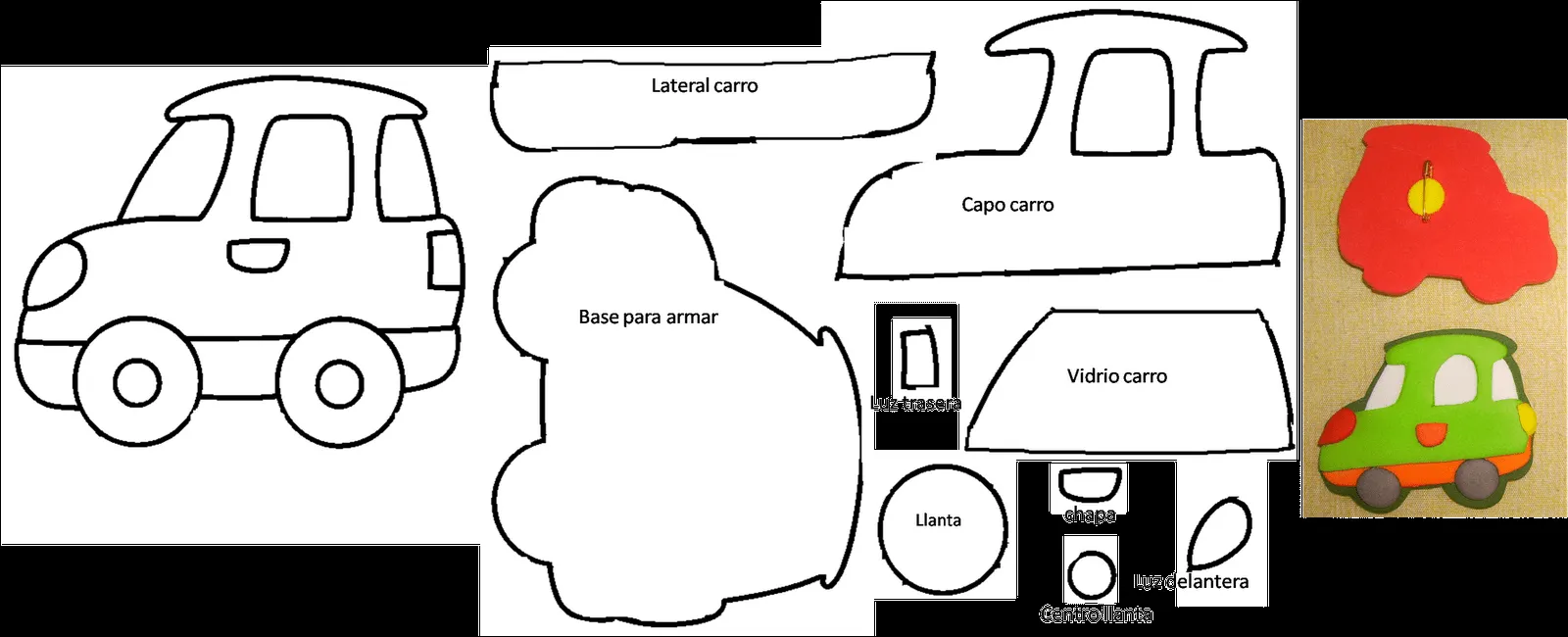 Moldes de carros en foami - Imagui