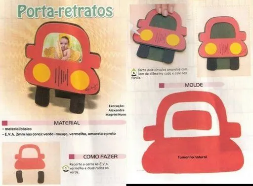 Moldes de carros de fomi - Imagui