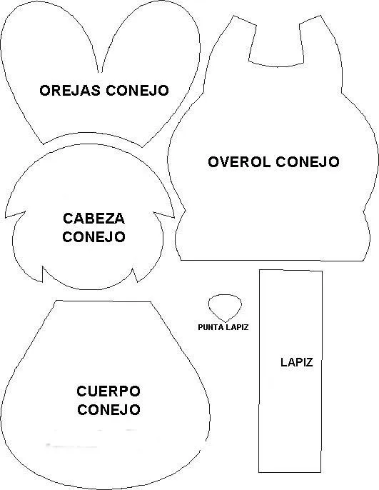 Moldes de conejos para foamy - Imagui