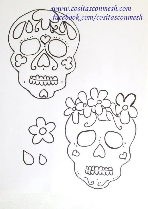 moldes-dia-muertos-calaveras.JPG (568×800) | Cráneo punto de cruz, Dia de  muertos, Muertos en mexico