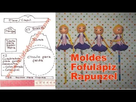 Moldes Fofulápiz Rapunzel Fofucha Lápiz Fofuchas en foamy Serie ...