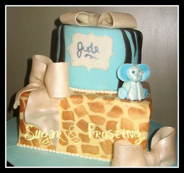 animal print shower baby boy animal print baby shower cake with ...