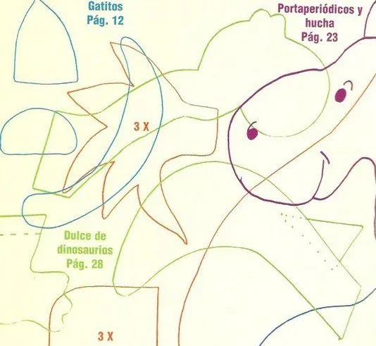 Moldes en fomi de dinosaurios - Imagui