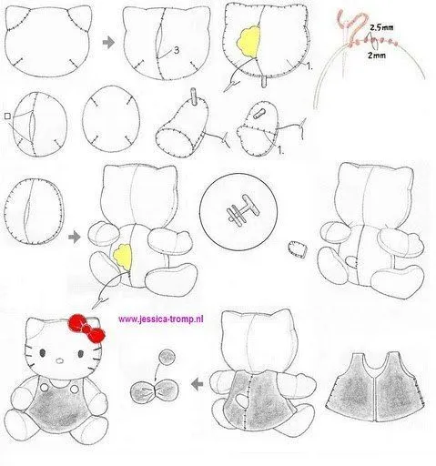 Moldes para hacer hello kitty 2 | moldes | Pinterest | Etiquetas ...