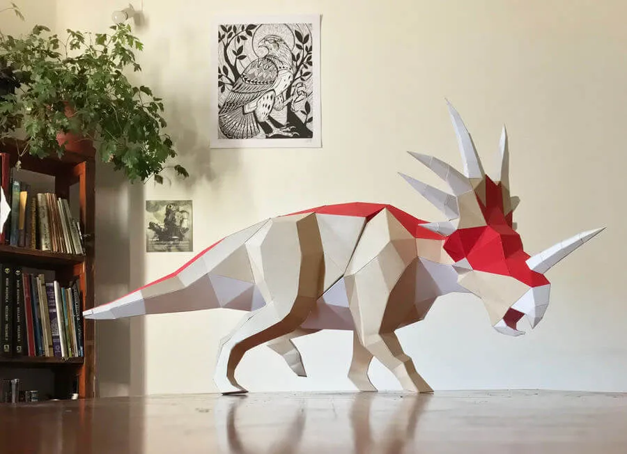 Moldes para imprimir y armar dinosaurios en 3D con papel