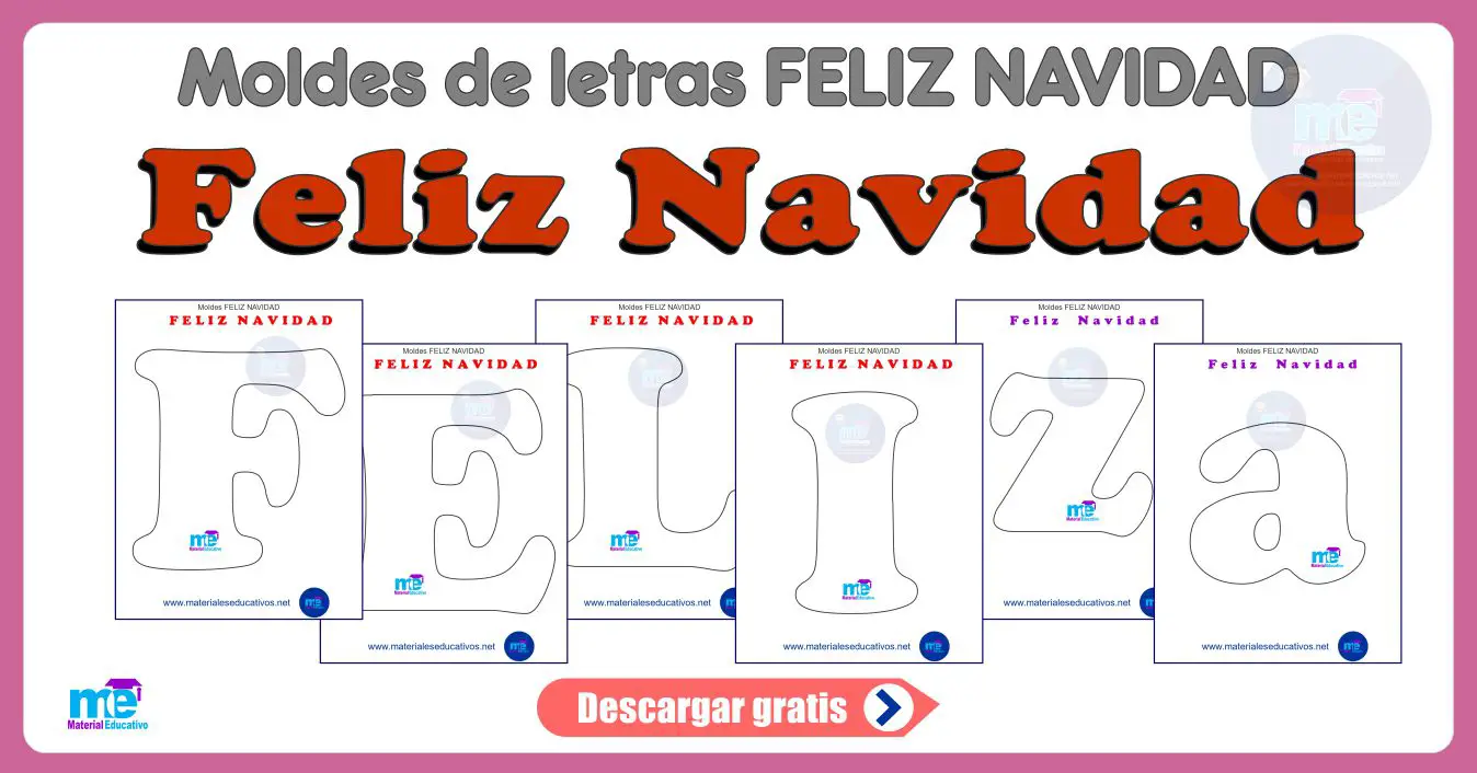 Moldes de letras FELIZ NAVIDAD parte 2 - Materiales Educativos