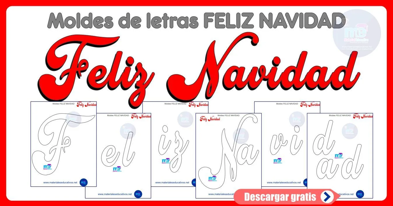 Moldes de letras FELIZ NAVIDAD parte 1 - Materiales Educativos