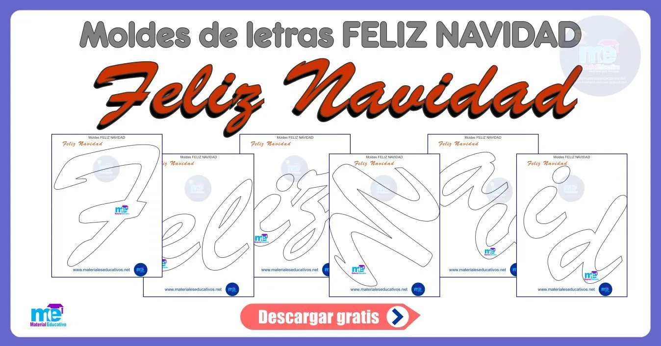 Moldes de letras FELIZ NAVIDAD parte 3 - Materiales Educativos