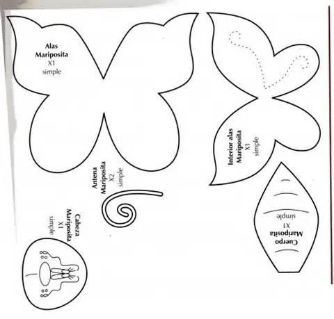 Mariposas en foami moldes - Imagui