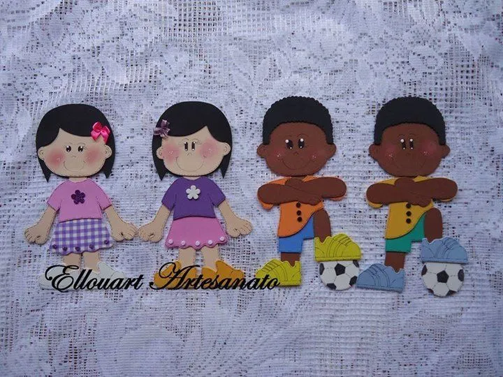 Moldes de nenes y nenas para paneles escolares - Todo en Goma Eva