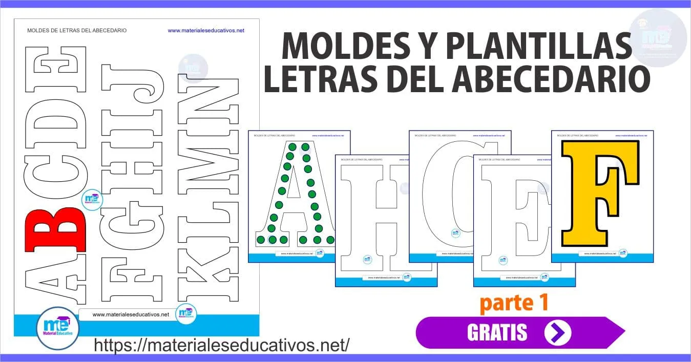 MOLDES Y PLANTILLAS DE LETRAS DEL ABECEDARIO PARTE 1 - Materiales Educativos