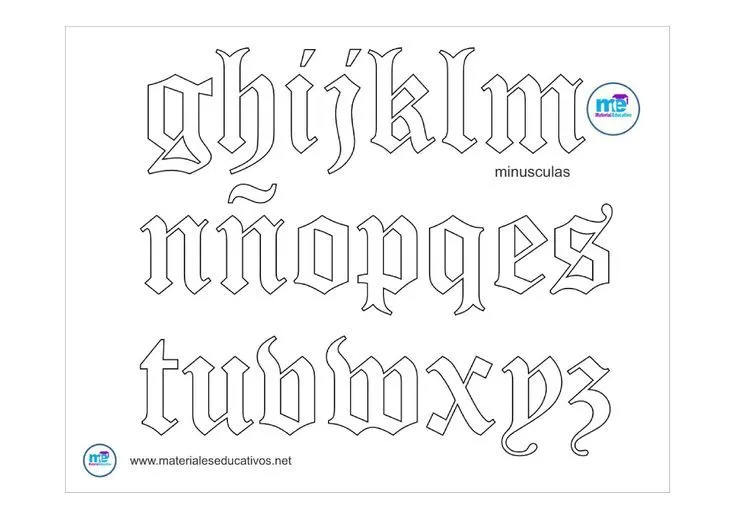 MOLDES PLANTILLAS LETRAS GOTICAS | Letras goticas mayusculas, Letras para  imprimir, Letras mayúsculas y minúsculas