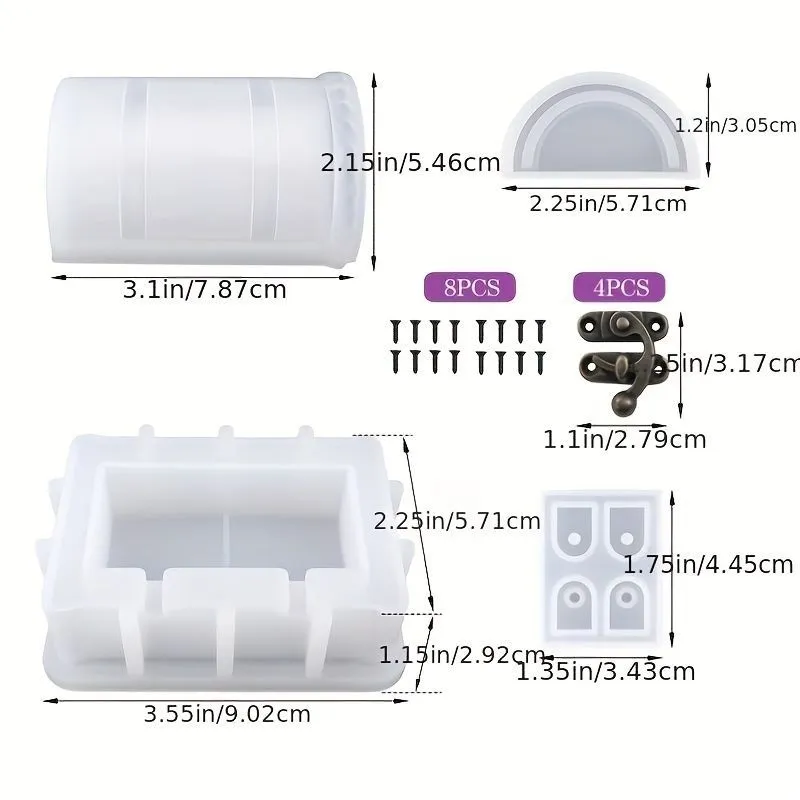 Moldes De Resina De Cofre Del Tesoro, Molde De Caja De Resina Vintage Con  Cerradura De