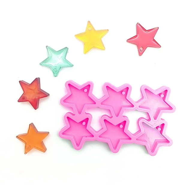 Moldes de silicona con forma de estrella/Luna, Molde de resina para  pendientes, llaveros colgantes, molde de silicona, DIY, fundición de  joyería - AliExpress