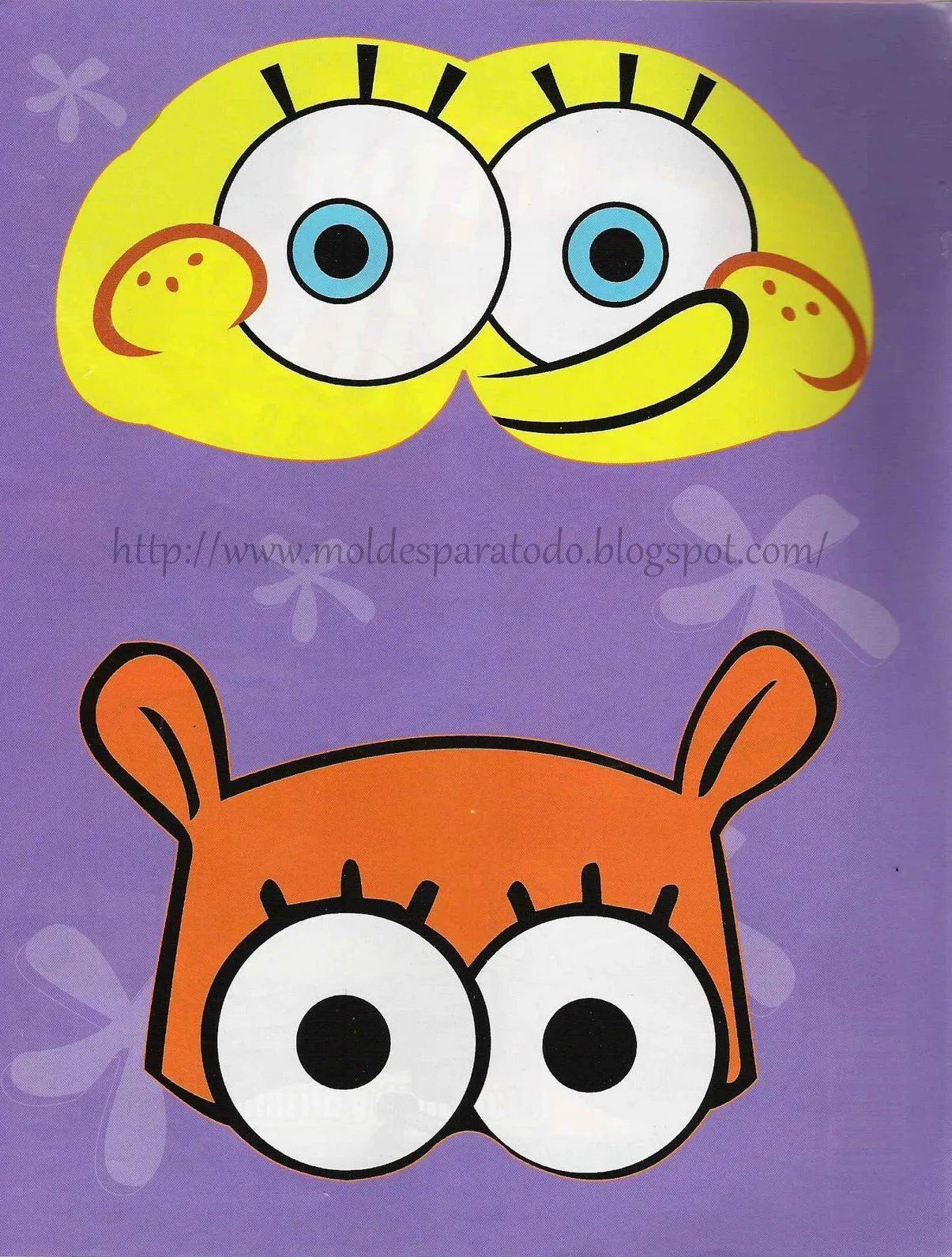 Moldes para Todo: :: Antifaces Bob Esponja ::