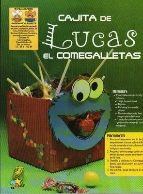 Moldes para Todo: * Cajita de Lucas el come galletas