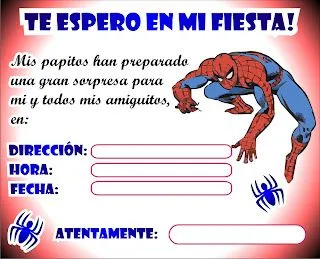 Moldes para Todo: * Invitación Spiderman *