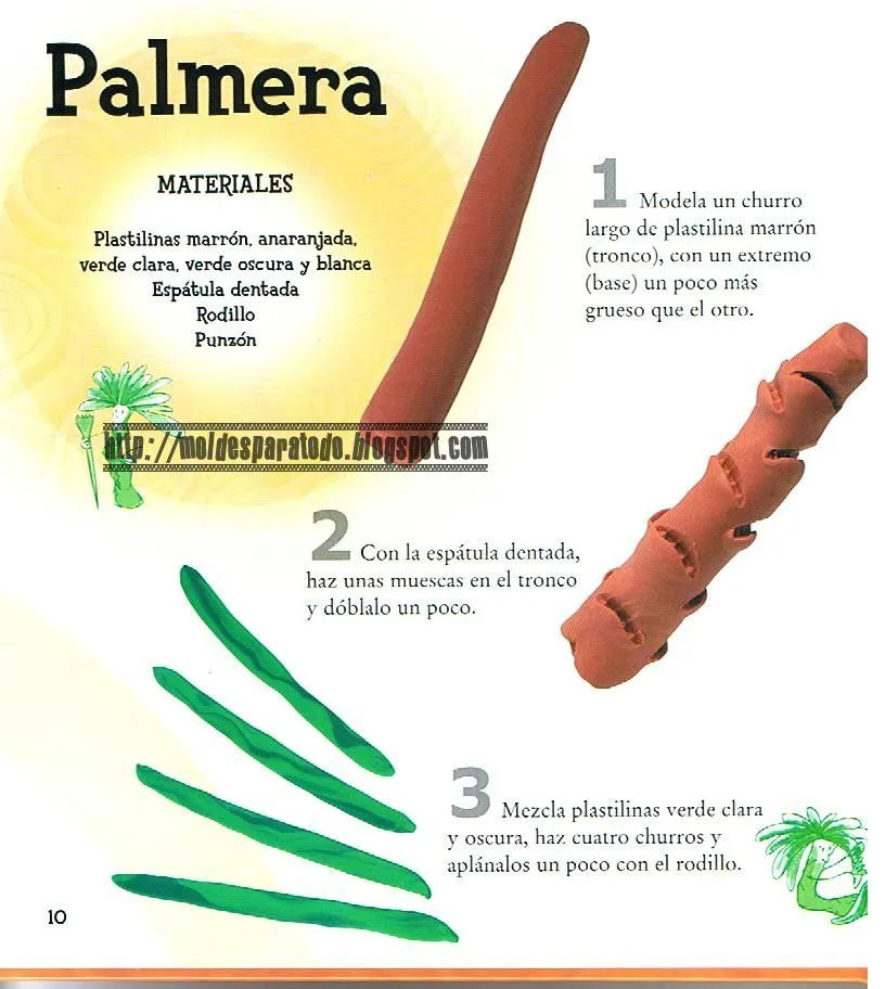 Moldes para Todo: - Palmera de Plastilina -