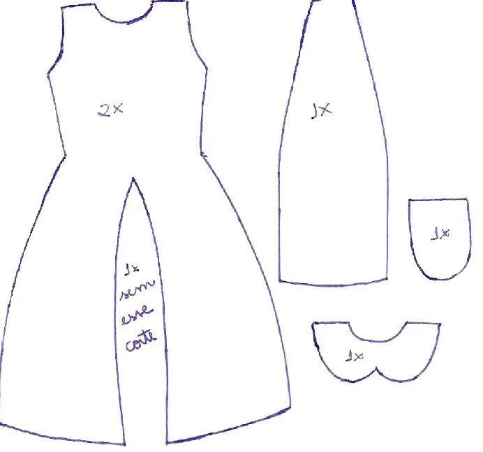 moldes de vestido - Pesquisa Google | Sewing barbie clothes, Sewing doll  clothes, Doll patterns free